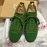 Authentic Christian Louboutin Green Suede Junior sneakers 8.5UK 42.5 9.5US