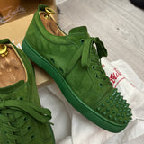 Authentic Christian Louboutin Green Suede Junior sneakers 8.5UK 42.5 9.5US