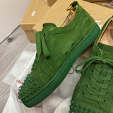 Authentic Christian Louboutin Green Suede Junior sneakers 8.5UK 42.5 9.5US