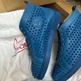 Authentic Christian Louboutin Blue Leather Spikes Sneakers 9.5UK 43.5 10.5US