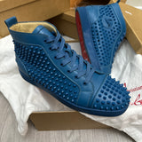 Authentic Christian Louboutin Blue Leather Spikes Sneakers 9.5UK 43.5 10.5US