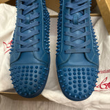 Authentic Christian Louboutin Blue Leather Spikes Sneakers 9.5UK 43.5 10.5US