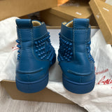 Authentic Christian Louboutin Blue Leather Spikes Sneakers 9.5UK 43.5 10.5US