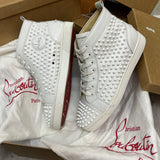 Authentic Christian Louboutin White Leather Spikes Sneakers 9.5UK 43.5 10.5US