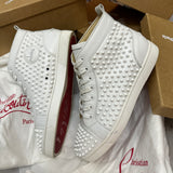 Authentic Christian Louboutin White Leather Spikes Sneakers 9.5UK 43.5 10.5US