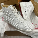 Authentic Christian Louboutin White Leather Spikes Sneakers 9.5UK 43.5 10.5US