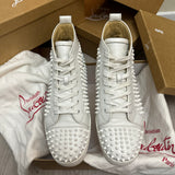 Authentic Christian Louboutin White Leather Spikes Sneakers 9.5UK 43.5 10.5US