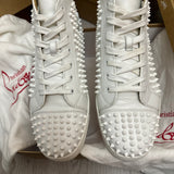 Authentic Christian Louboutin White Leather Spikes Sneakers 9.5UK 43.5 10.5US