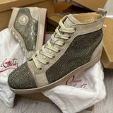 Authentic Christian Louboutin Beige Suede Strass Sneakers 9.5UK 43.5 10.5US