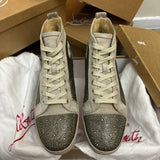 Authentic Christian Louboutin Beige Suede Strass Sneakers 9.5UK 43.5 10.5US