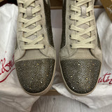 Authentic Christian Louboutin Beige Suede Strass Sneakers 9.5UK 43.5 10.5US