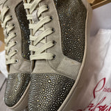 Authentic Christian Louboutin Beige Suede Strass Sneakers 9.5UK 43.5 10.5US