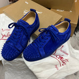 Authentic Christian Louboutin Mogador Blue Suede Sneakers 8UK 42 8 9US