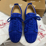 Authentic Christian Louboutin Mogador Blue Suede Sneakers 8UK 42 8 9US