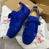 Authentic Christian Louboutin Mogador Blue Suede Sneakers 8UK 42 8 9US