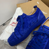 Authentic Christian Louboutin Mogador Blue Suede Sneakers 8UK 42 8 9US