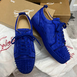 Authentic Christian Louboutin Mogador Blue Suede Sneakers 8UK 42 8 9US