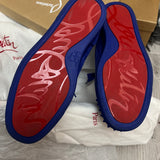 Authentic Christian Louboutin Mogador Blue Suede Sneakers 8UK 42 8 9US