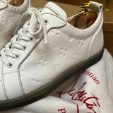 Authentic Christian Louboutin White Gomme Embossed Sneakers 6.5UK 40.5 7.5US