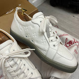 Authentic Christian Louboutin White Gomme Embossed Sneakers 6.5UK 40.5 7.5US