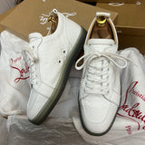 Authentic Christian Louboutin White Gomme Embossed Sneakers 6.5UK 40.5 7.5US