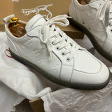 Authentic Christian Louboutin White Gomme Embossed Sneakers 6.5UK 40.5 7.5US