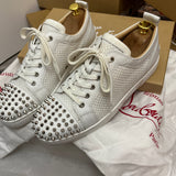 Authentic Christian Louboutin white Mesh Junior sneakers 8.5UK 42.5 9.5US