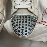 Authentic Christian Louboutin White Reflective Spikes Sneakers 10UK 44 11US