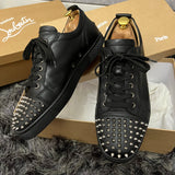 Authentic Christian Louboutin Black Leather Spikes Sneakers 9UK 43 10US