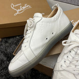 Authentic Christian Louboutin White Gomme Embossed Sneakers 10UK 44 11US