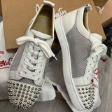 Authentic Christian Louboutin White Leather Mesh Sneakers 8UK 42 9US