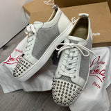 Authentic Christian Louboutin White Leather Mesh Sneakers 8UK 42 9US