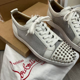 Authentic Christian Louboutin White Leather Mesh Sneakers 8UK 42 9US