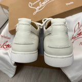 Authentic Christian Louboutin White Leather Mesh Sneakers 8UK 42 9US