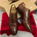 Authentic Christian Louboutin Greggo Brown Leather Shoes 8UK 42 9US