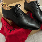 Authentic Christian Louboutin Greggo Black Leather Shoes 8UK 42 9US