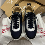 Authentic Christian Louboutin Happy Rui Blue Black Sneakers 8UK 42 8 9US