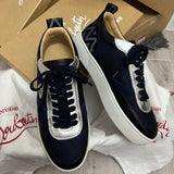 Authentic Christian Louboutin Happy Rui Blue Black Sneakers 8UK 42 8 9US