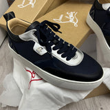 Authentic Christian Louboutin Happy Rui Blue Black Sneakers 8UK 42 8 9US