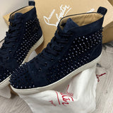 Authentic Christian Louboutin Marine Blue Spikes Sneakers 11UK 45 12US