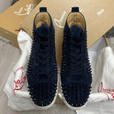 Authentic Christian Louboutin Marine Blue Spikes Sneakers 11UK 45 12US