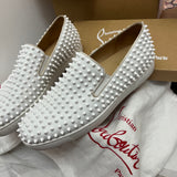 Authentic Christian Louboutin White Leather Rollerboat Sneakers 9.5UK 43.5 10.5US