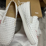 Authentic Christian Louboutin White Leather Rollerboat Sneakers 9.5UK 43.5 10.5US