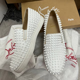 Authentic Christian Louboutin White Leather Rollerboat Sneakers 9.5UK 43.5 10.5US