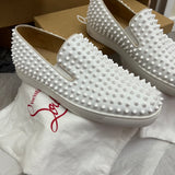 Authentic Christian Louboutin White Leather Rollerboat Sneakers 9.5UK 43.5 10.5US