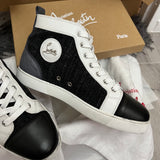 Authentic Christian Louboutin Black White Leather Shoes 8UK 9US 42