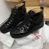 Authentic Christian Louboutin Black Patent Leather Sneakers 7UK 41 8US