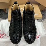 Authentic Christian Louboutin Black Patent Leather Sneakers 7UK 41 8US