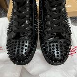 Authentic Christian Louboutin Black Patent Leather Sneakers 7UK 41 8US