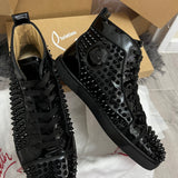 Authentic Christian Louboutin Black Patent Leather Sneakers 7UK 41 8US